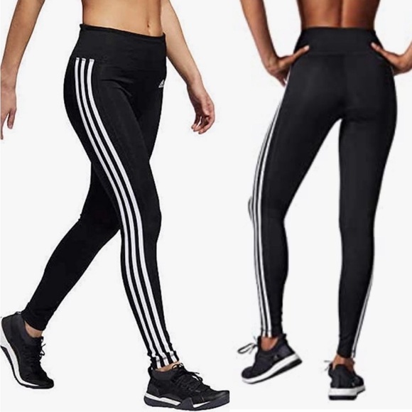adidas Pants - Adidas Climalite 3 Stripe Leggings Active Tights Streetwear Gorpcore Small 4/6
